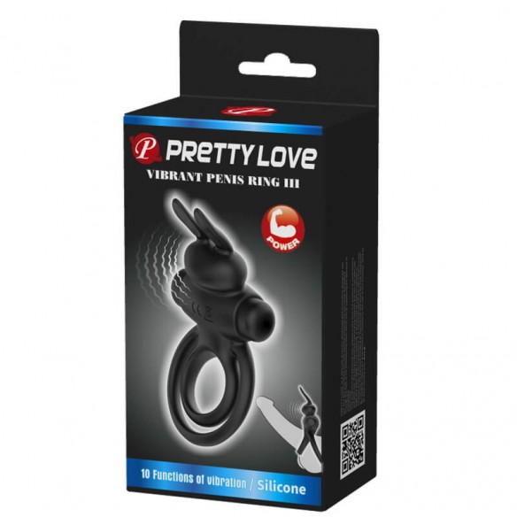 PRETTY LOVE - Male Delay Vibrating Rabbit Cock Ring (Battery - Black) PRETTY LOVE - Male Delay Vibrating Rabbit Cock Ring (Battery - Black)